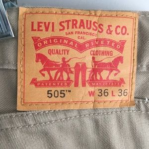 Levi’s 505 jeans, sand color, 36W/36L